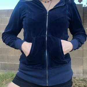 juicy couture navy blue tracksuit zip up jacket